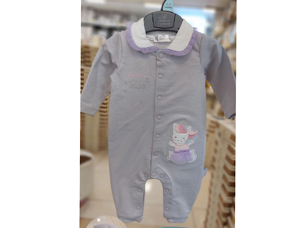 سرهمی شاین نوزادی دخترانه طرح اسب تک شاخ  با هدبند دانالو Danaloo