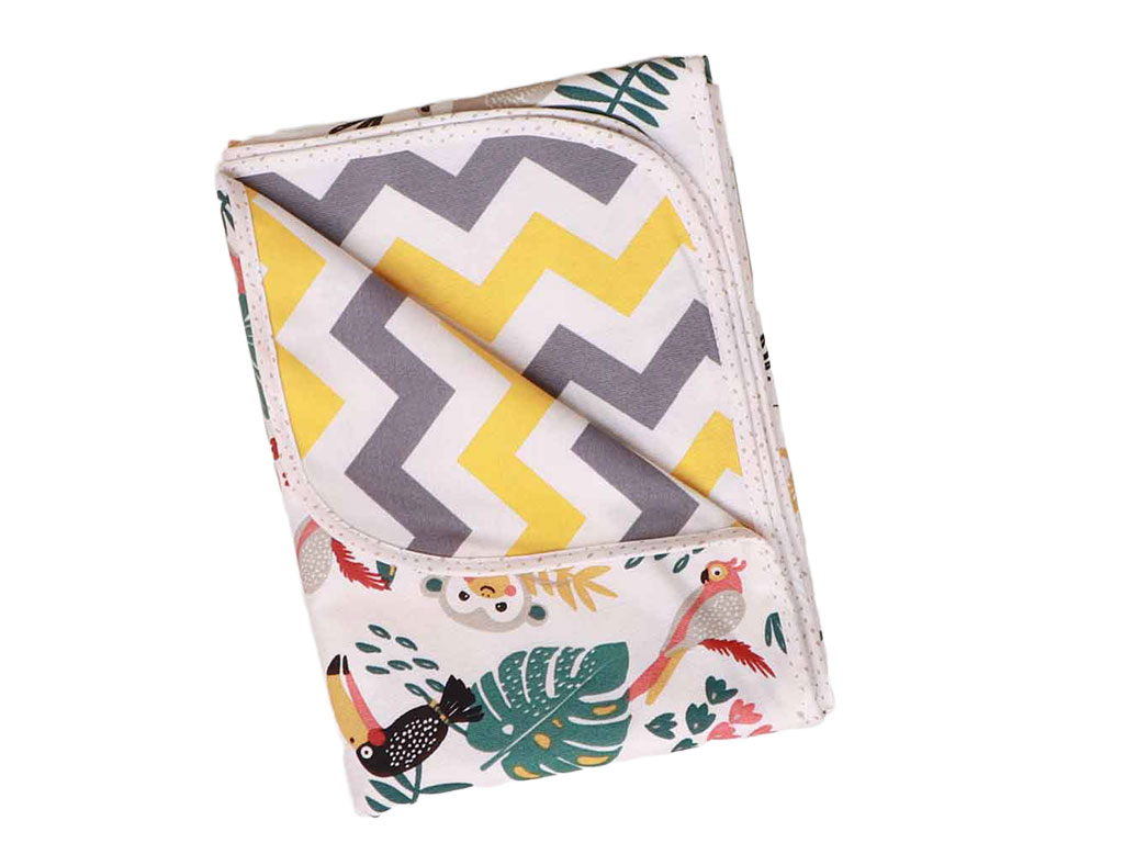 زیرانداز بازی و غذای نوزاد و کودک طرح حیوانات استوایی کرم الا ELA