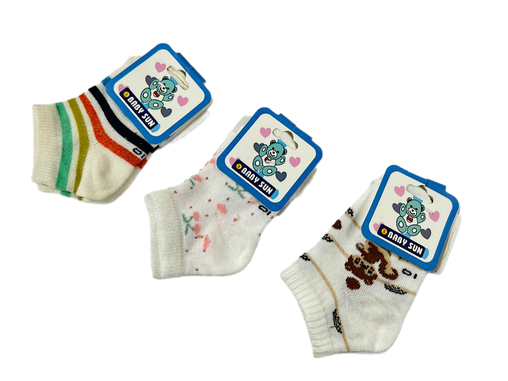جوراب نوزادی سایز 0-6 ماه  بی بی سان baby sun