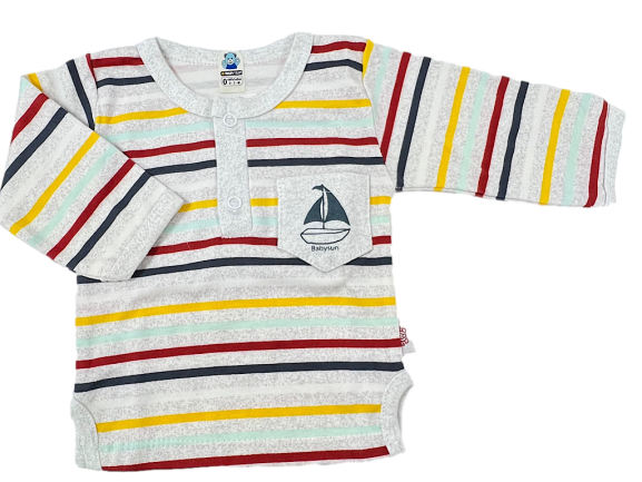 بلوز نوزادی طرح  قایق بی بی سان baby sun