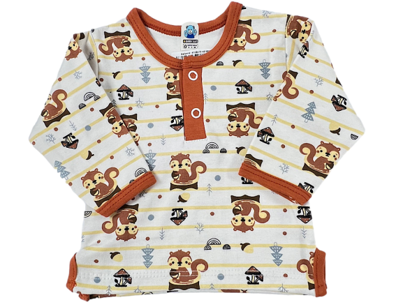 بلوز نوزادی طرح سنجاب بی بی سان baby sun