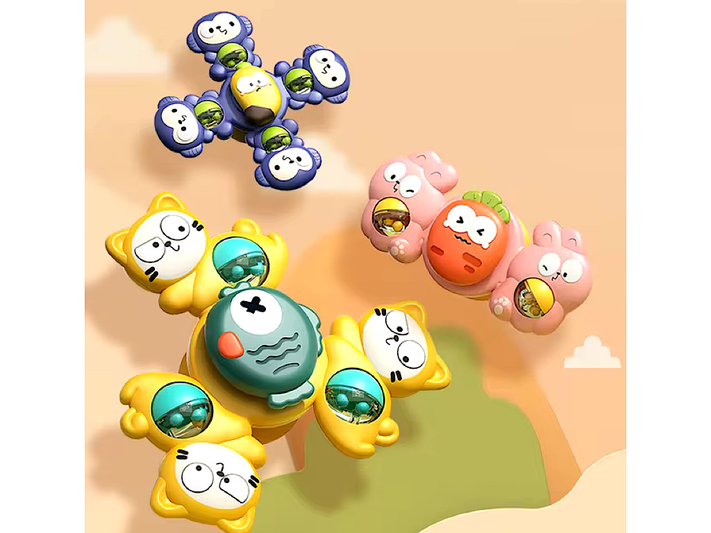 اسپینر جغجغه ای چسبان حیوانات 3 عددی اسباب بازی