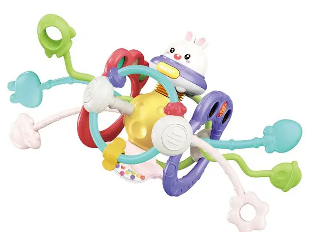 بیزی کیوب یا بیزی بال جغجغه ای دندانگیر پاپیت دار طرح خرگوش