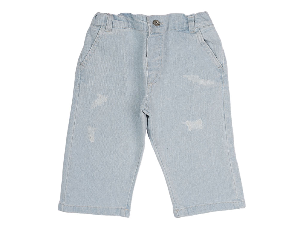 شلوار جین زاپ دار دخترانه رنگ آبی روشن پاپو papo