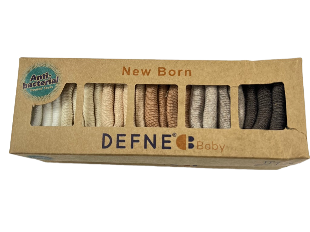 پک 6 عددی جوراب نوزادی 6-0 ماه دفنه defne