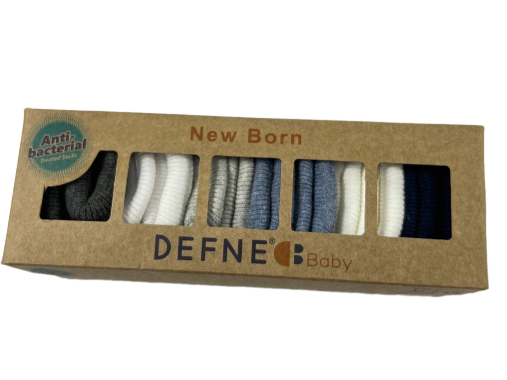 پک 6 عددی جوراب نوزادی 6-0 ماه دفنه defne