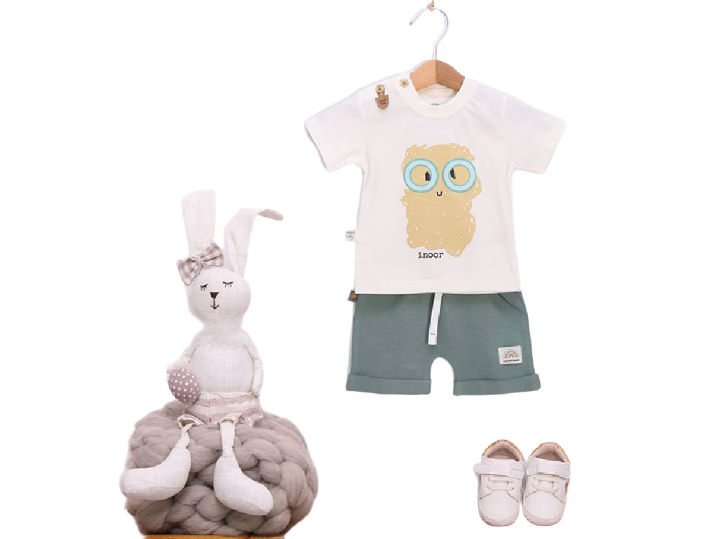 تیشرت و شلوارک راحتی طرح خرس عینکی آی نور بیبی Inoor baby