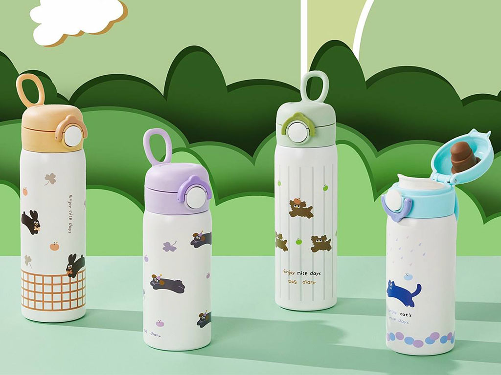 فلاسک استیل آسان نوش حجم 500 میل طرح حیوانات