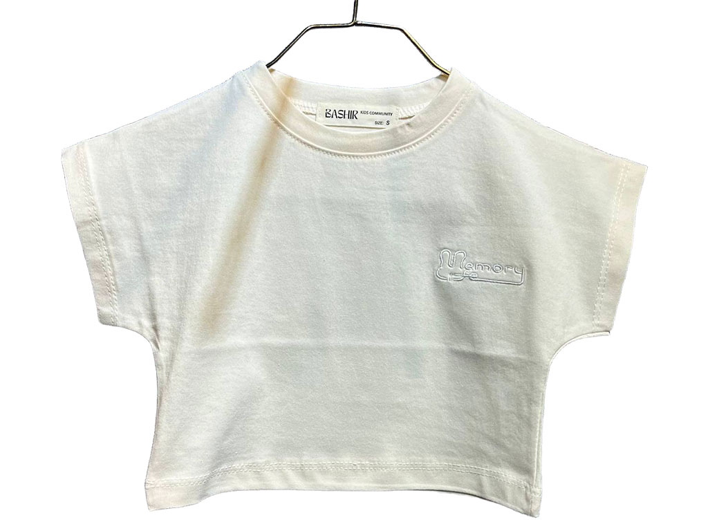 کراپ دخترانه رنگ سفید طرح memory life بشیر bashir
