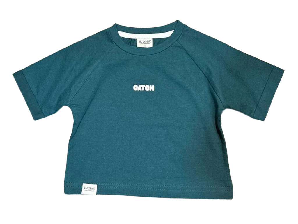 تیشرت نوزاد و کودک رنگ سبز یشمی طرح catch بشیرBASHIR