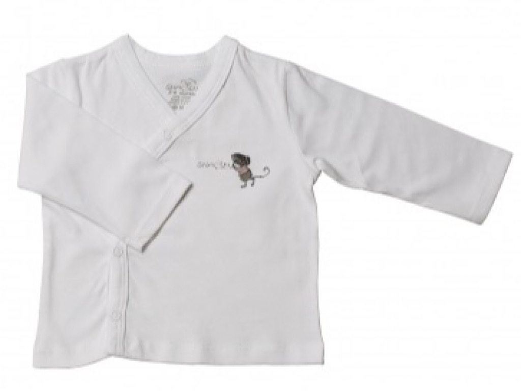 بلوز مانتویی نوزادی سفید طرح ملودی شابن Shabenbaby