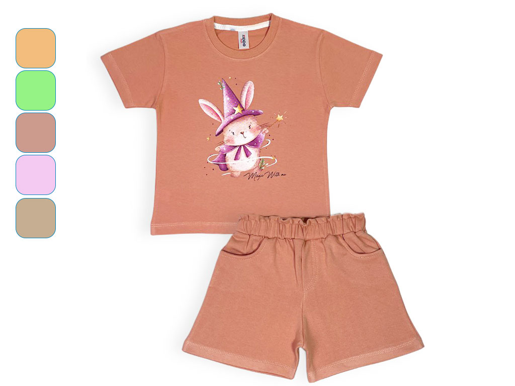 تیشرت و شلوارک راحتی دخترانه 3 سال طرح خرگوش جادوگر کیدو مکس kido max