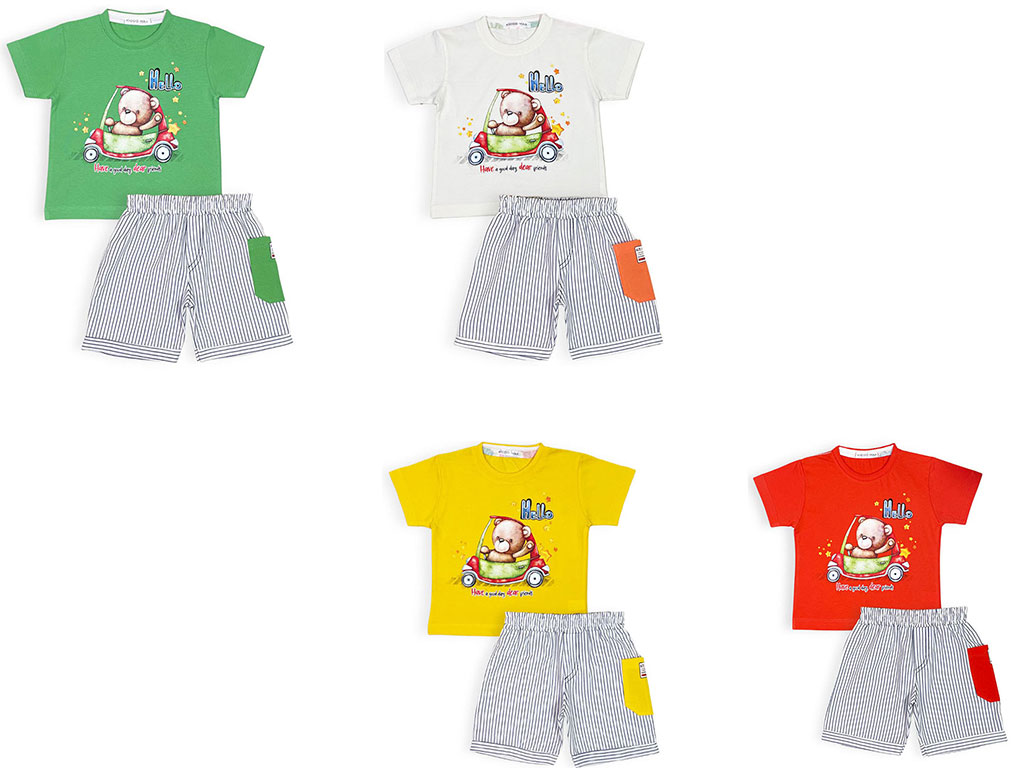 تیشرت و شلوارک راحتی 2 سال طرح خرس راننده کیدو مکس kido max