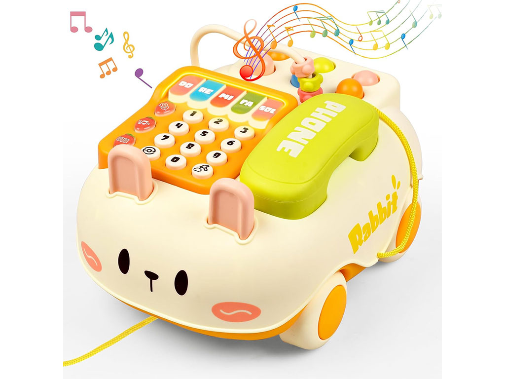 تلفن موزیکال و چراغ دار طرح خرگوش اسباب بازی