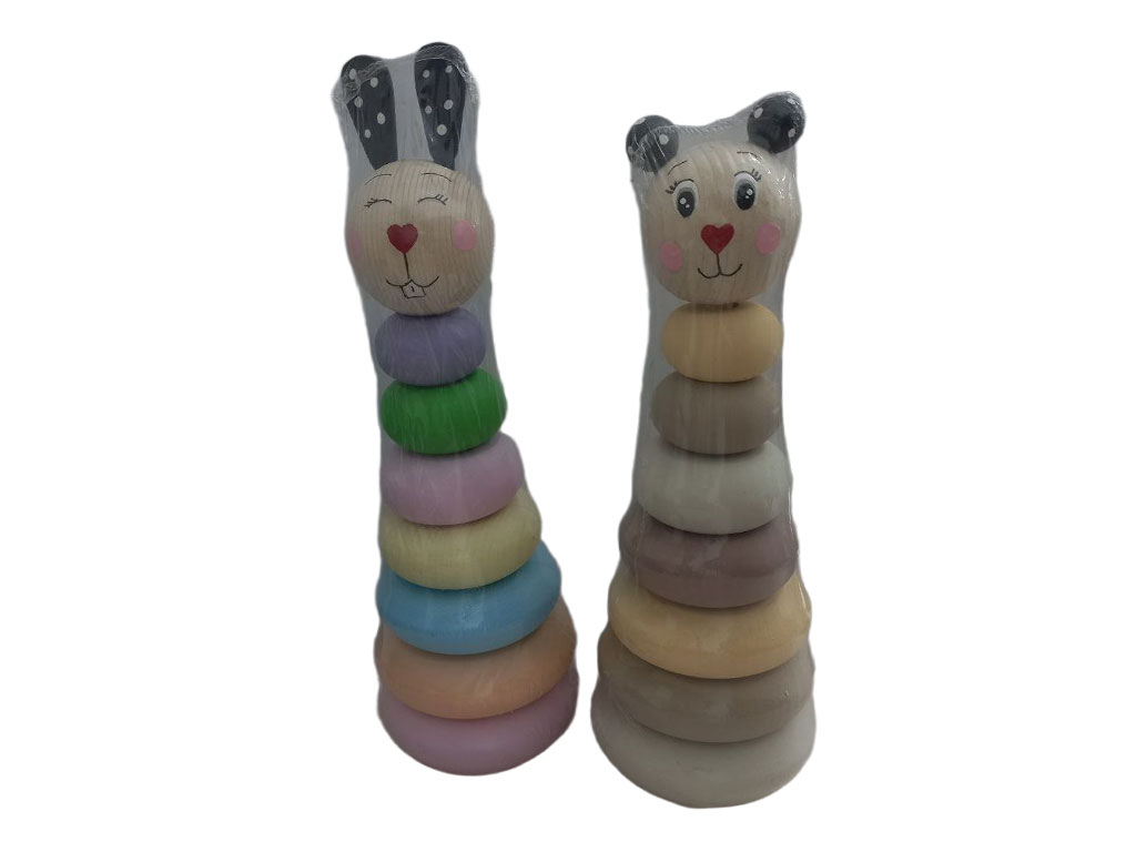 بازی فکری برج هوش چوبی اسباب بازی طرح حیوانات