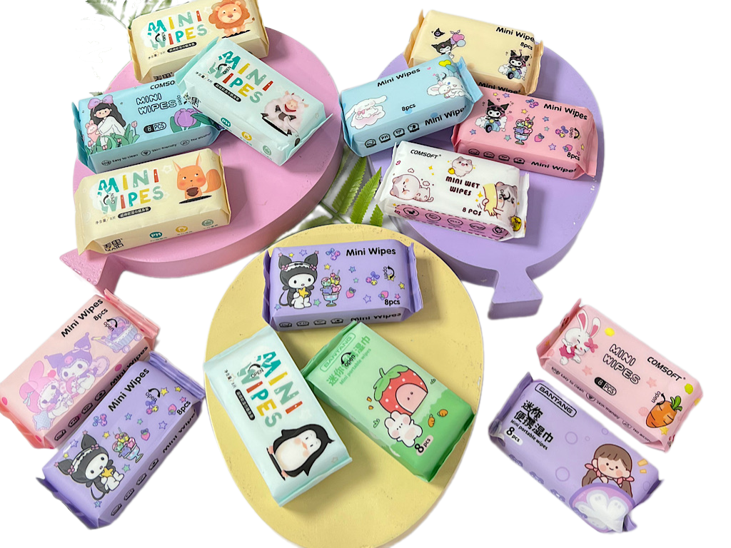 دستمال مرطوب بچگانه 8 عددی (سایز کوچک)