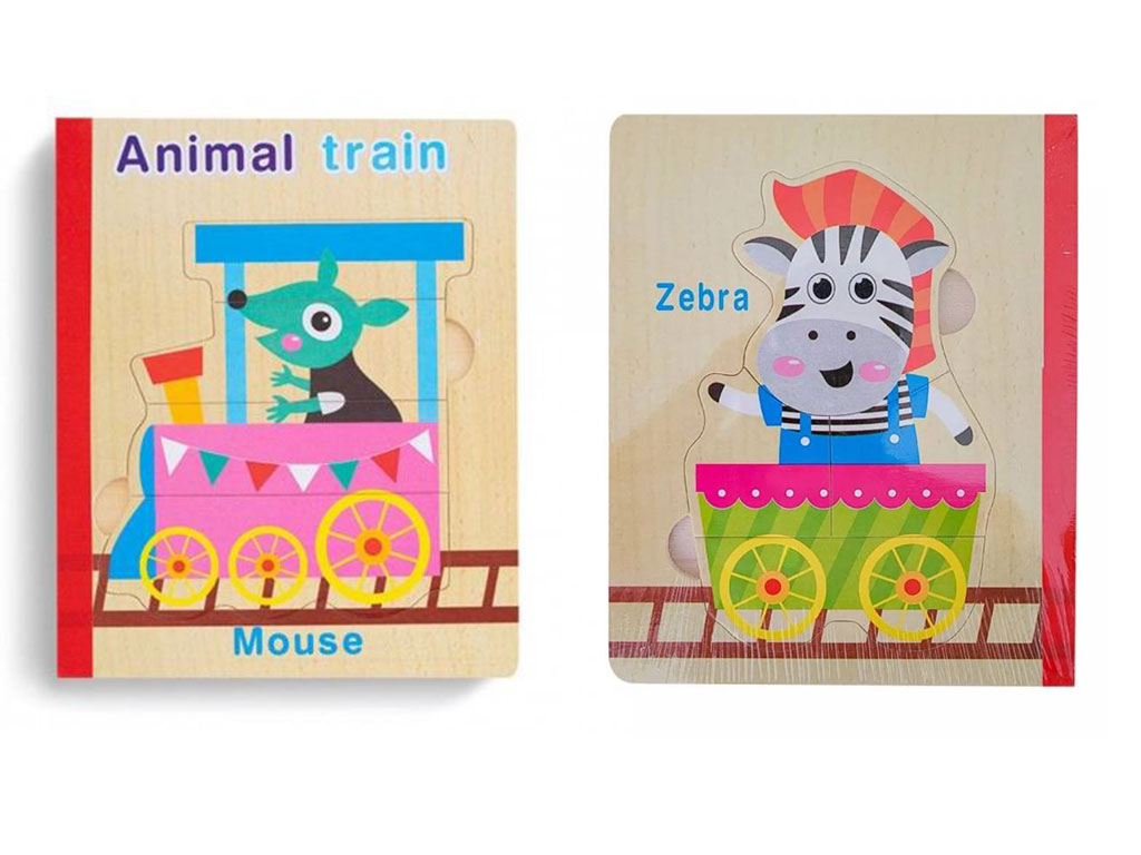 کتاب پازلی چوبی طرح دار اسباب بازی