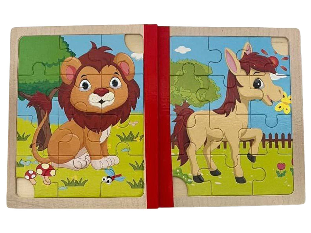 کتاب پازلی چوبی طرح دار 12 تکه اسباب بازی