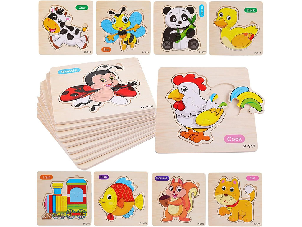 پازل چوبی طرح حیوانات اسباب بازی
