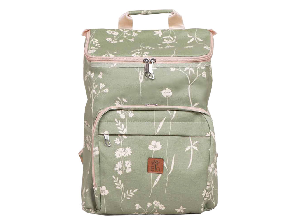 کوله پشتی لوازم نوزاد نیکا گلدار سبز الا  ELA