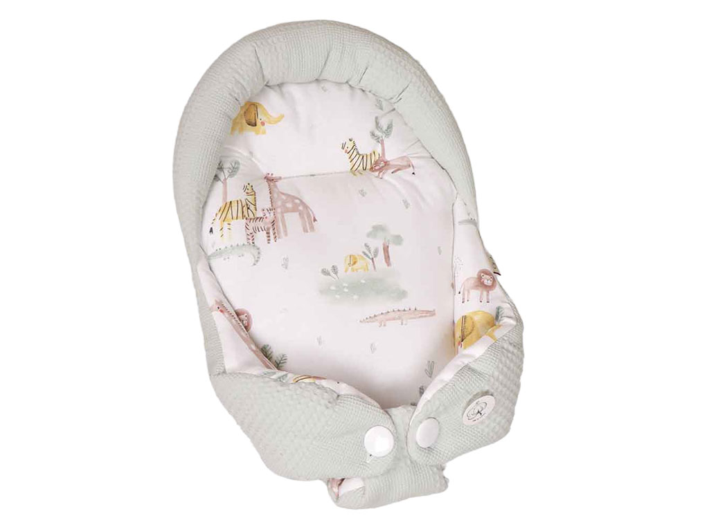 قنداق سوئیسی (آغوش گیر) نوزادی طرح سافاری سبزآبی الا ELA