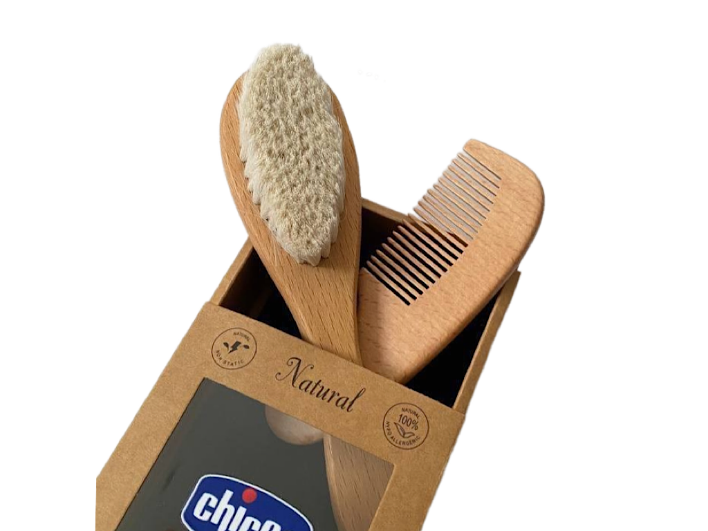 ست شانه و برس چوبی نوزادی chicco