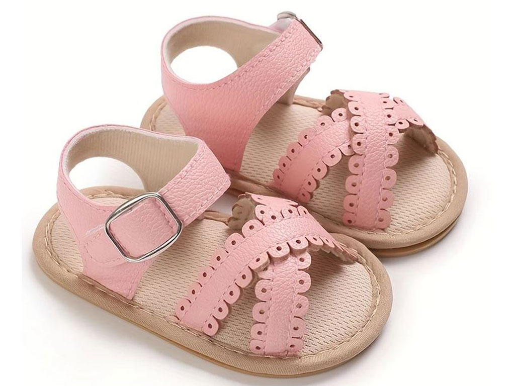 پاپوش دخترانه مدل صندل چسبی رنگ صورتی