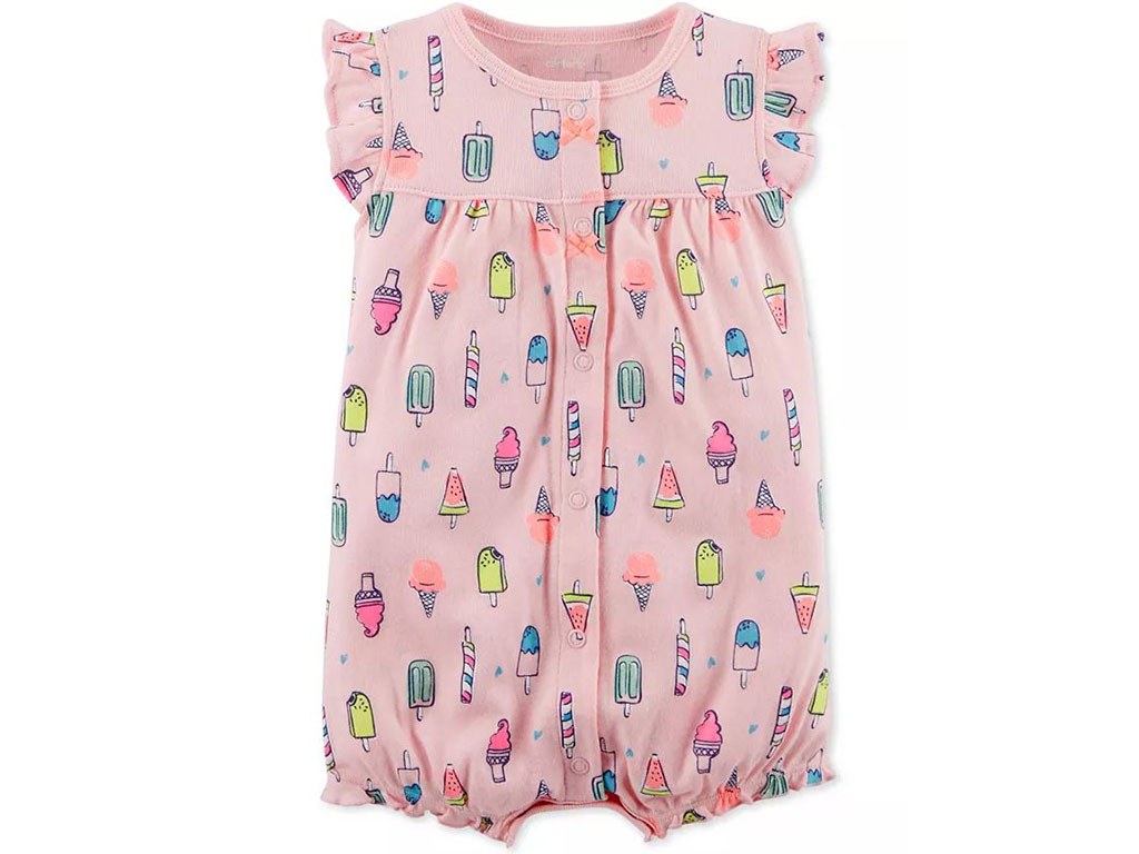 رامپر نوزاد و کودک دخترانه رنگ صورتی طرح بستنی کارترز Carters