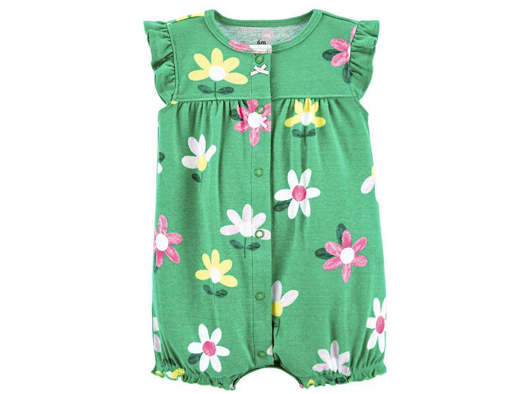 رامپر نوزاد و کودک دخترانه رنگ سبز طرح گل های رنگی کارترز Carters