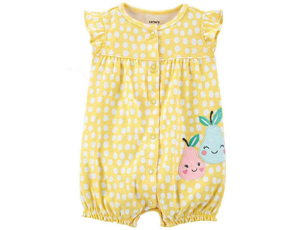 رامپر نوزاد و کودک دخترانه رنگ زرد طرح گلابی کارترز Carters