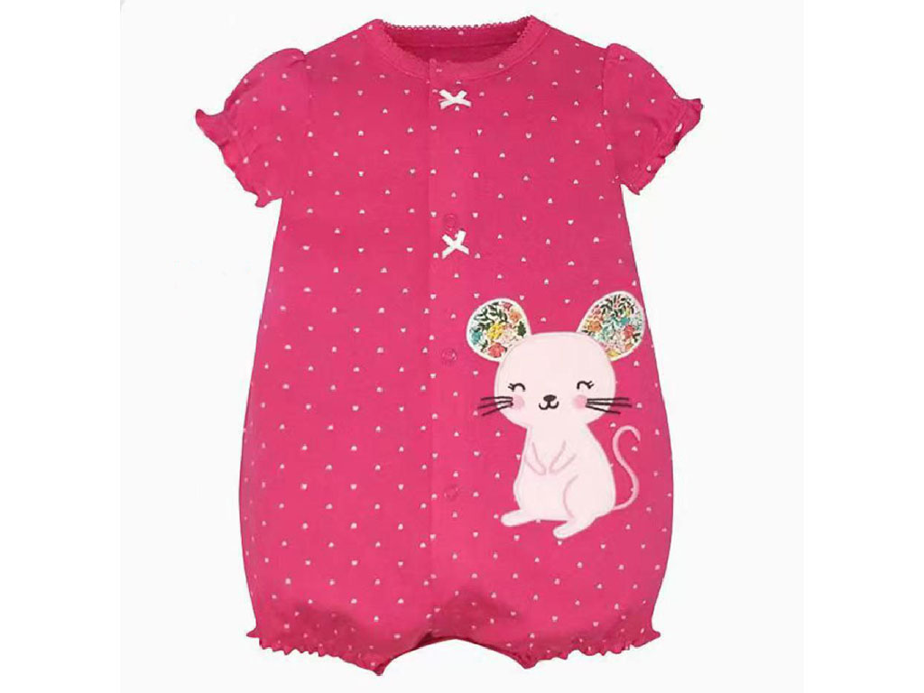 رامپر نوزاد و کودک دخترانه رنگ ارغوانی طرح گلدوزی شده موش کارترز Carters