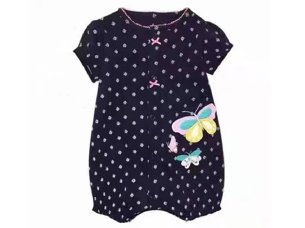 رامپر نوزاد و کودک دخترانه سرمه ای رنگ طرح پروانه کارترز carters