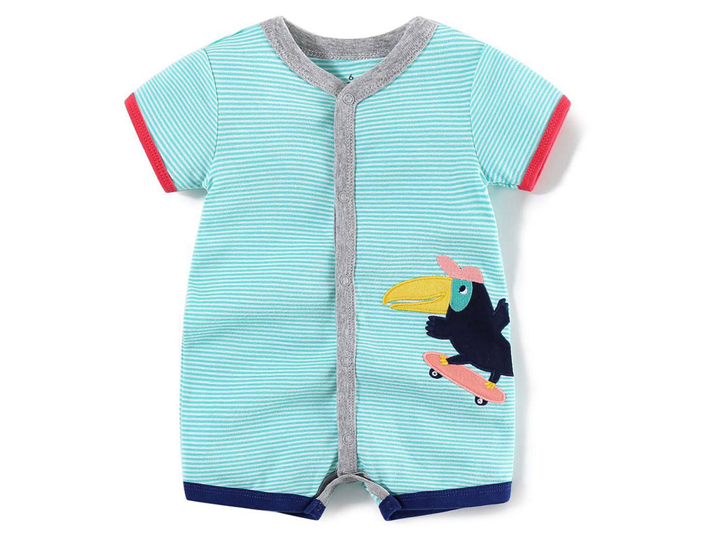 رامپر نوزاد و کودک پسرانه طرح گلدوزی شده طوطی کارترز Carters