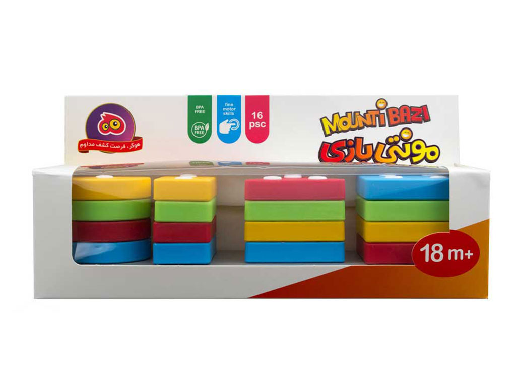 مونته بازی 4 ستون اشکال هندسی رنگی هوکیا Hukya toys
