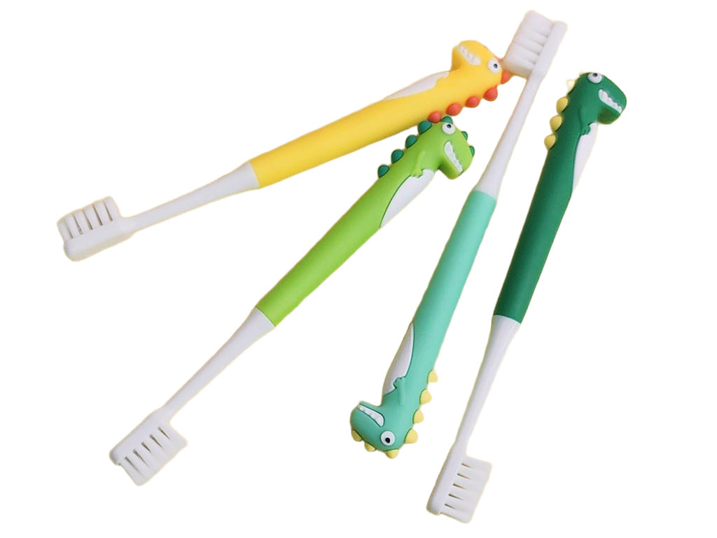 مسواک بچگانه عروسکی طرح دایناسور دارای قاب