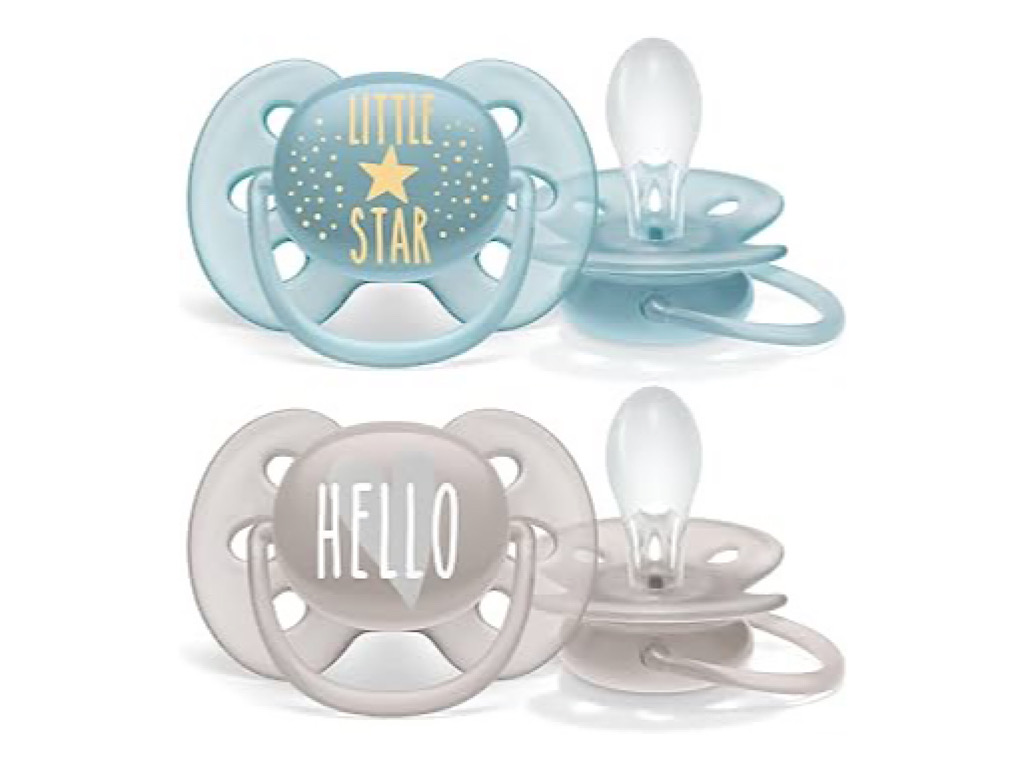 پستانک ارتودنسی دو عددی نوزادی 18-6 ماه مدل ultra soft doux  فیلیپس اونت philips avent