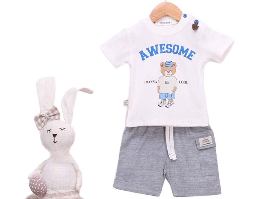 تیشرت و شلوارک راحتی طرح خرس Awesome آی نور بیبی Inoor baby
