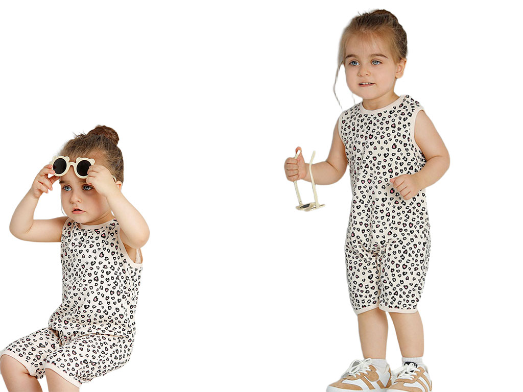 رامپر دخترانه طرح پلنگی لاوی داوی Loveydovey