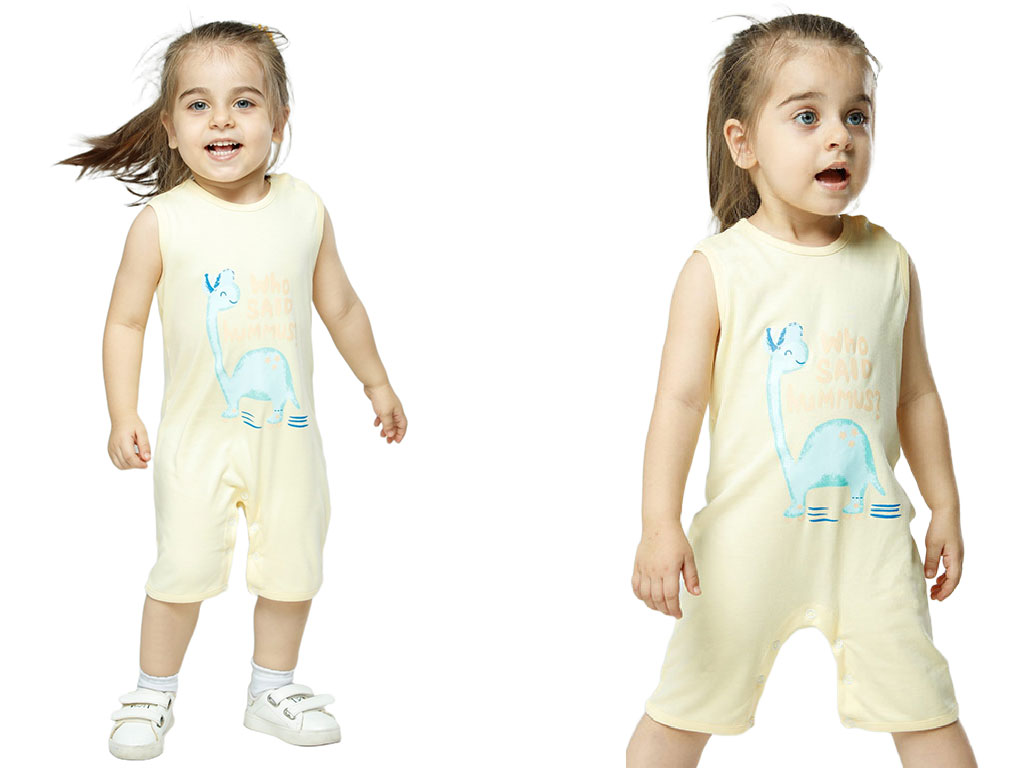 رامپر نوزاد و کودک رنگ زرد طرح دایناسور لاوی داوی Loveydovey