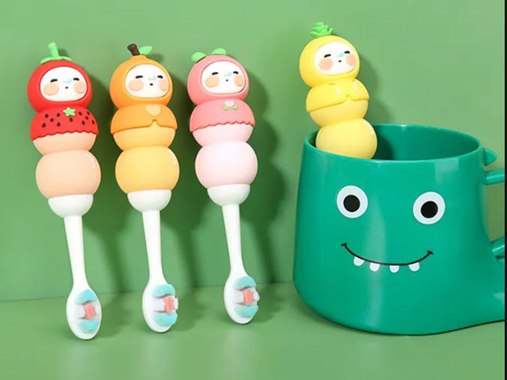 مسواک سیلیکونی عروسکی کودک دارای قاب