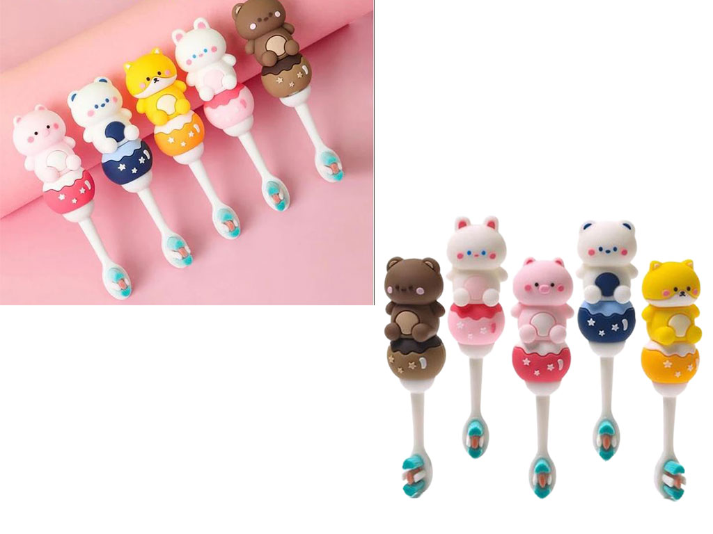 مسواک سیلیکونی عروسکی کودک دارای قاب