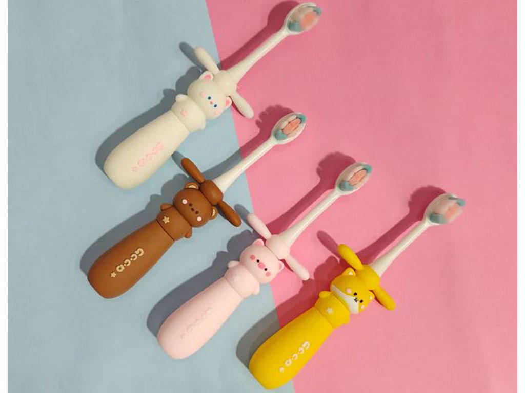 مسواک کودک طرح حیوانات دارای قاب