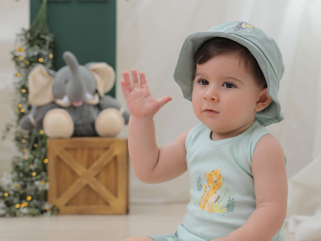 کلاه گرد نوزادی طرح فارست نی نی سان  nini sun