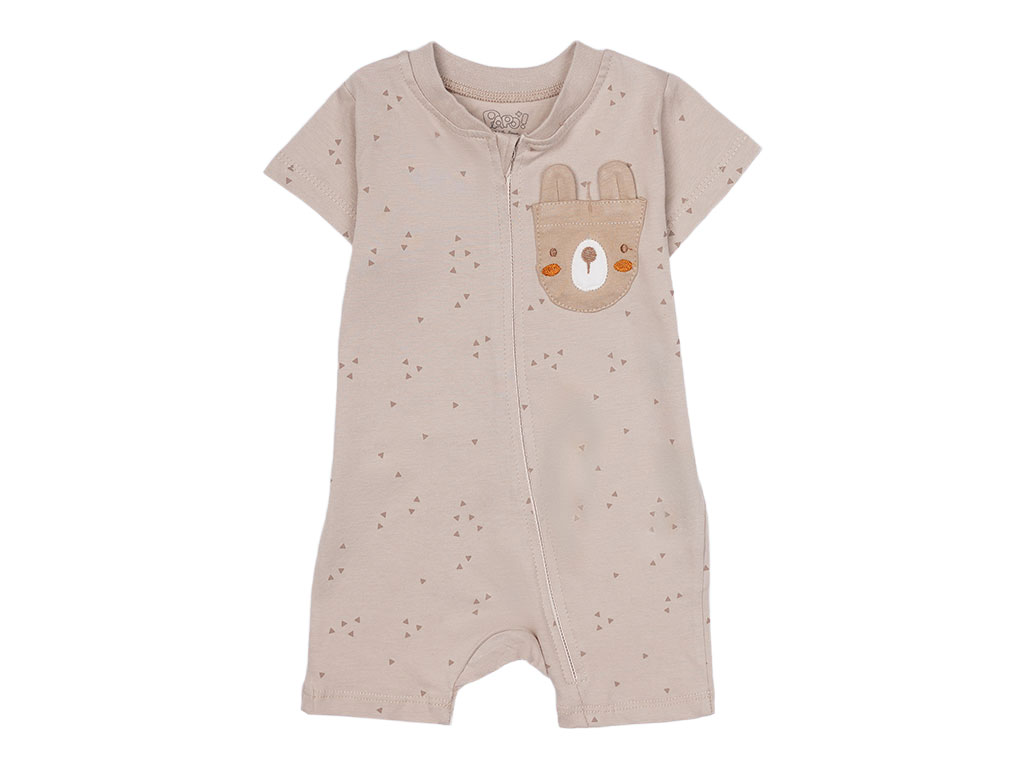 رامپر نوزاد و کودک رنگ کرم طرح خرس پاپو PAPO