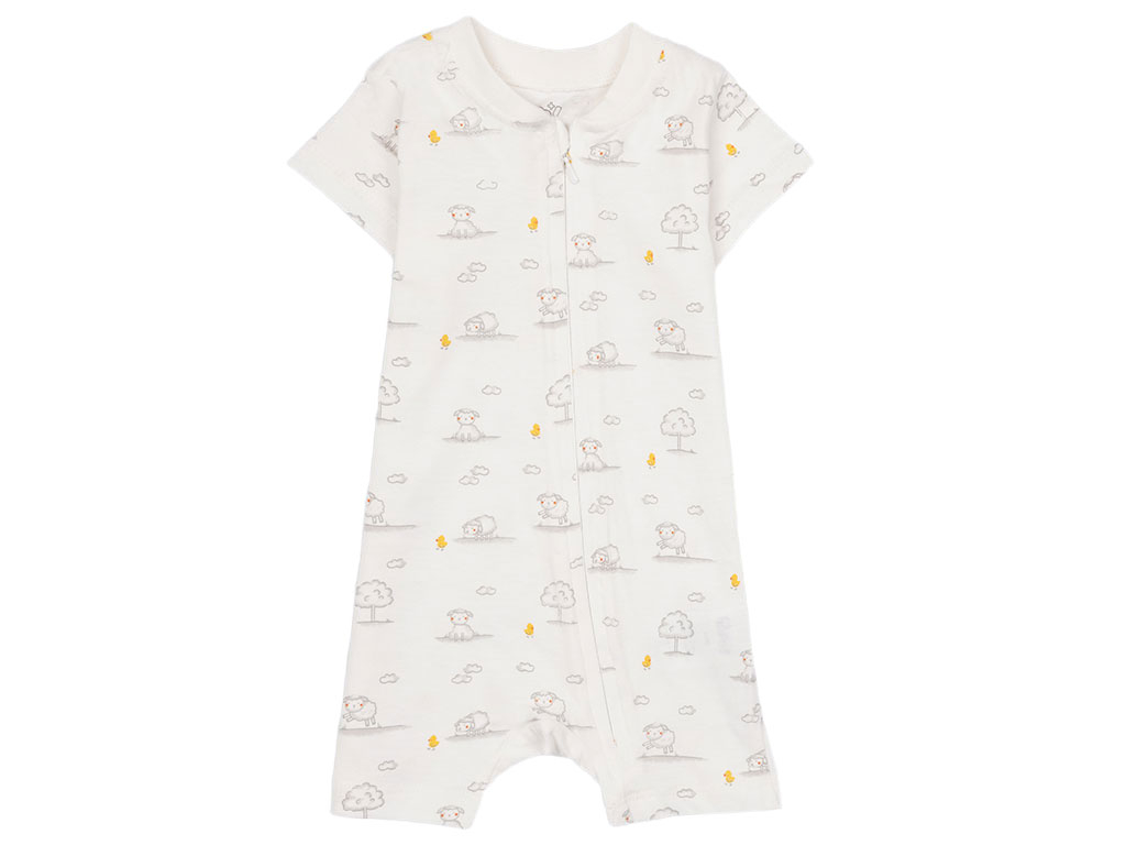 رامپر نوزاد و کودک رنگ سفید طرح ببعی پاپو PAPO