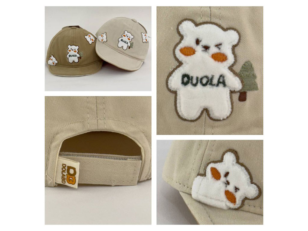 کلاه لبه دار نوزادی طرح خرس duola (دور سر 49cm)