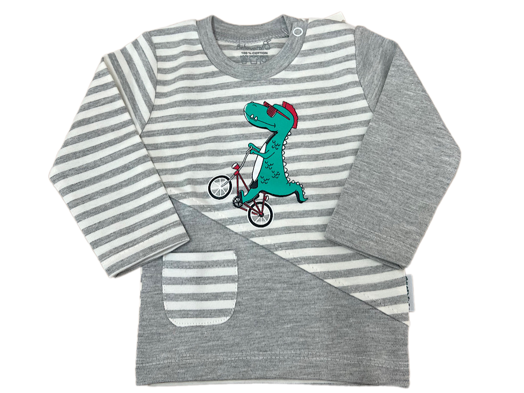 بلوز آستین بلند نوزادی پسرانه طرح dino به آوران behavaran