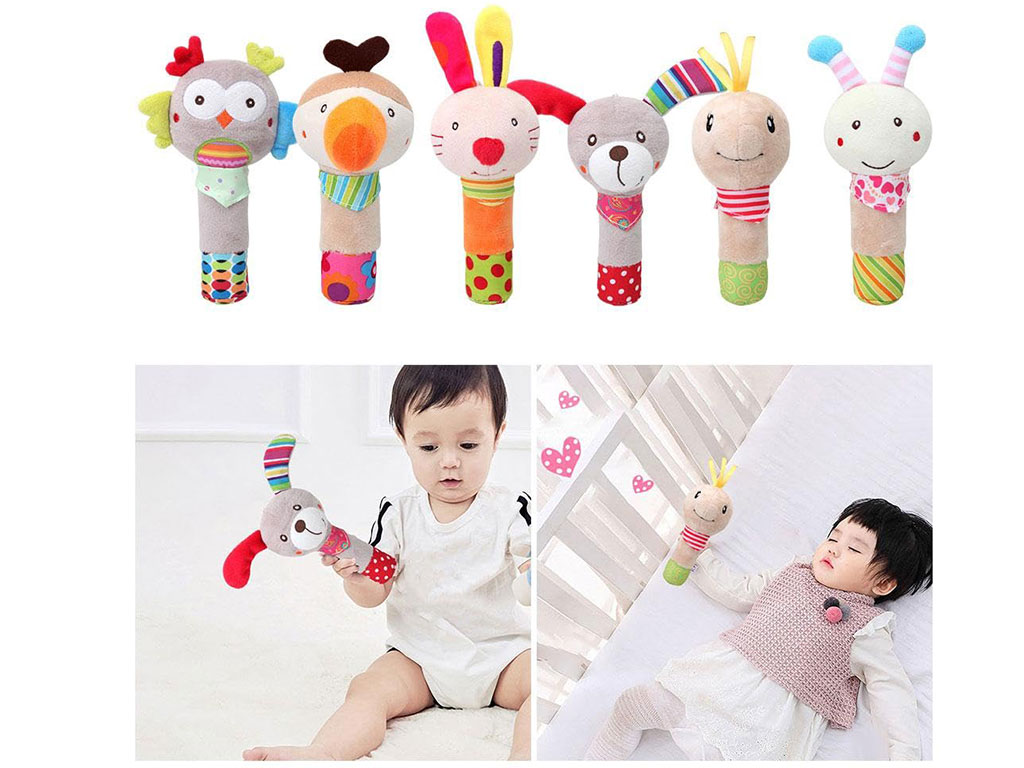 جغجغه سوسیسی نوزادی طرح حیوانات بی بی اسکای bb sky