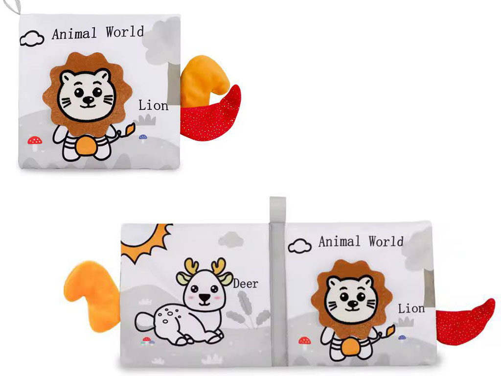 کتاب حمام پارچه ای نوزادی جغجغه ای طرح حیوانات