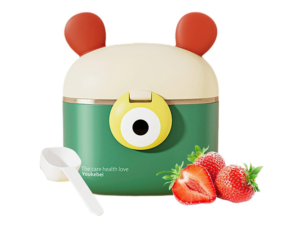 ظرف و انبار ذخیره شیر خشک  طرح خرس تک چشم پیمانه دار نوزادی و انبار غذای کودک youkebei